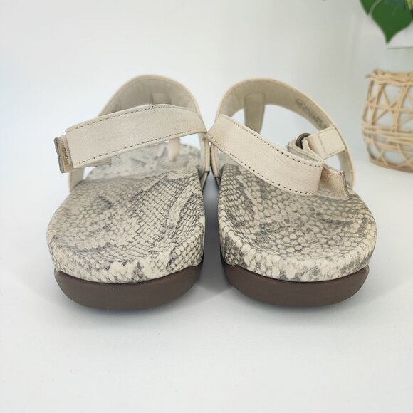 Vionic  Women's Tala T Strap Toe Sandal Cream Leather Sandals Size 11 - Picture 3 of 8